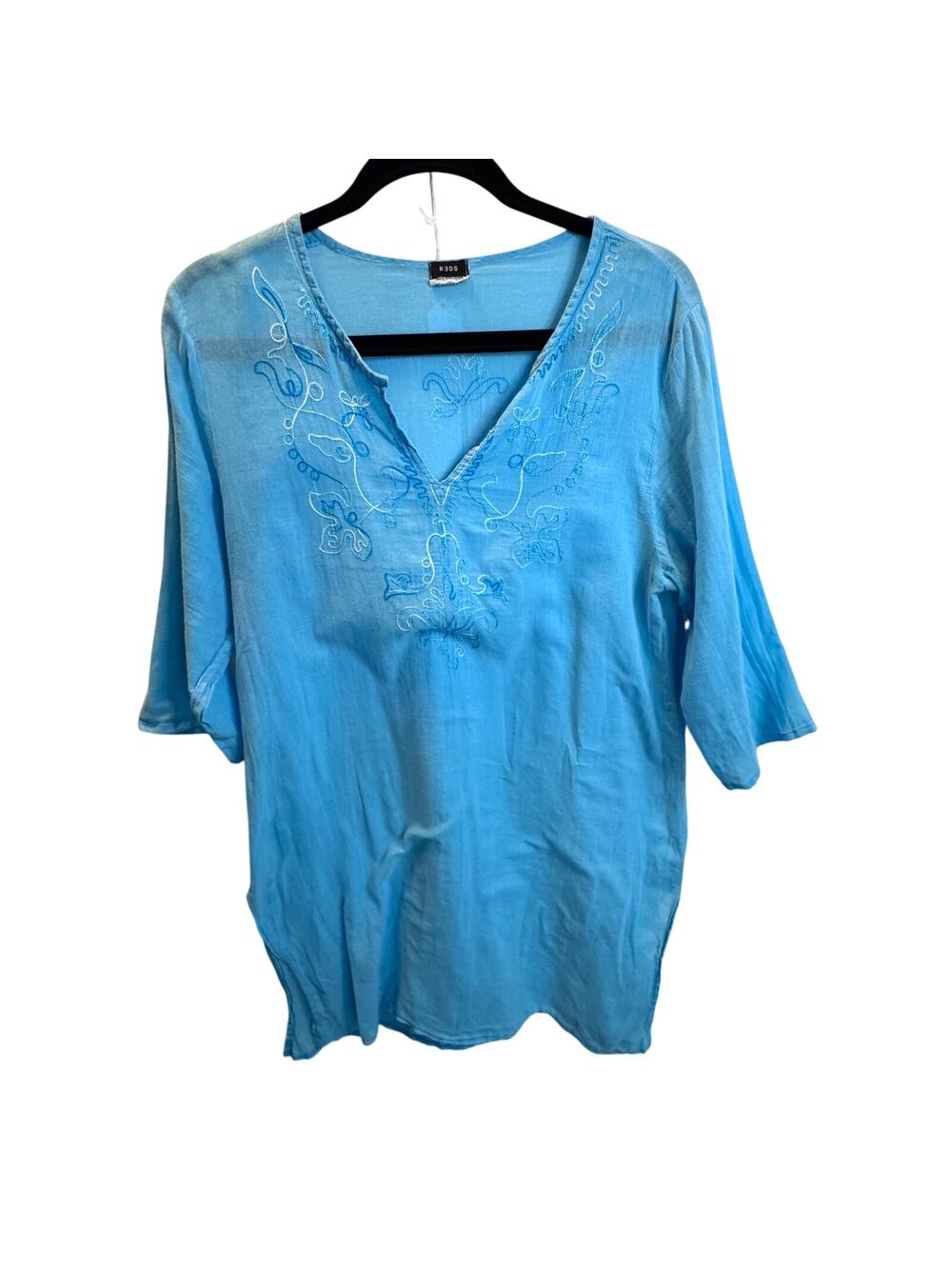 REDs Made in Italy Linen Look Kaftan Tunic - Euro-Summer Boho Beach Coverup OS